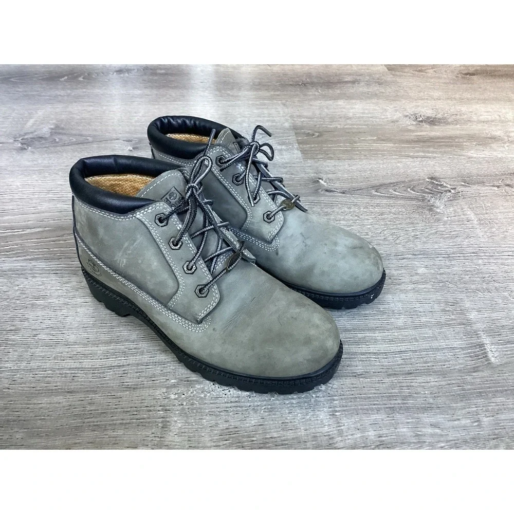 Timberland 20330 Waterproof Gray Lace-Up Round Toe Ankle Boots Women's Size 9 M